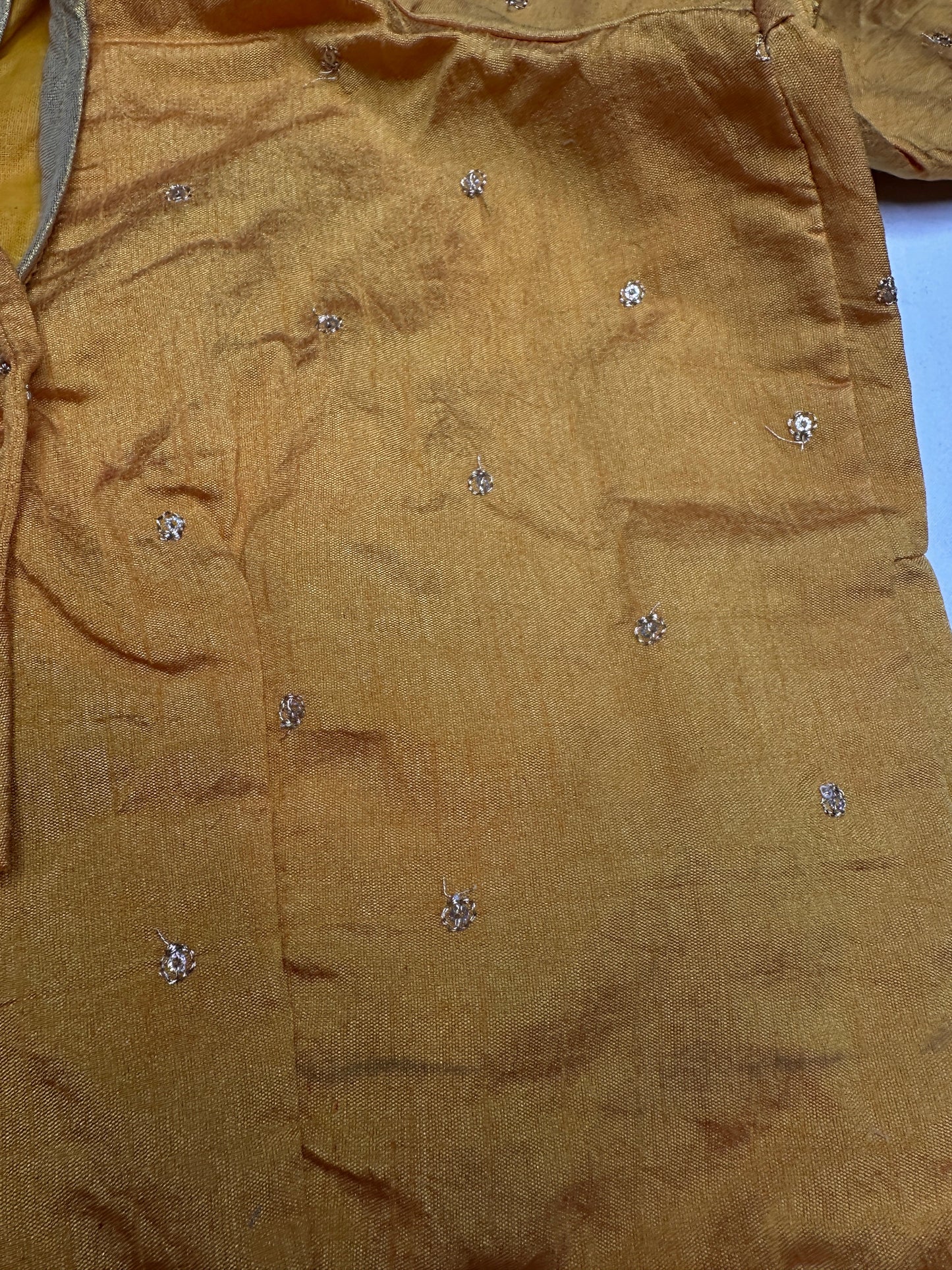 Gold Simple Silk Blouse