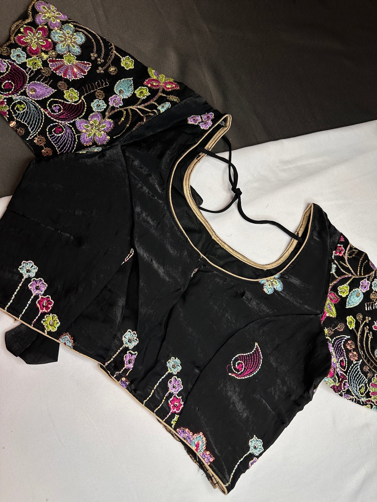 Black Shimmer Georgette Blouse