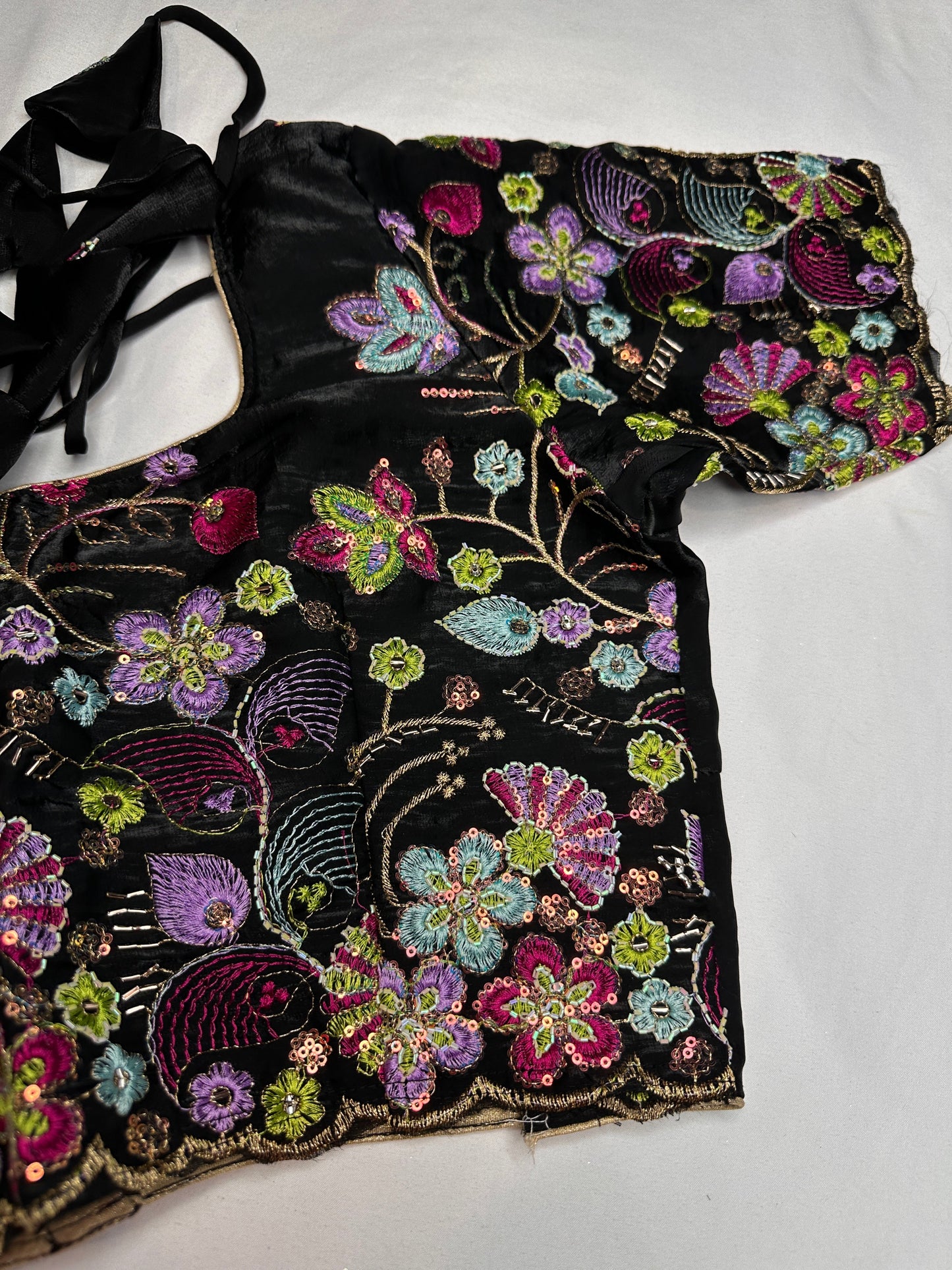 Black Shimmer Georgette Blouse