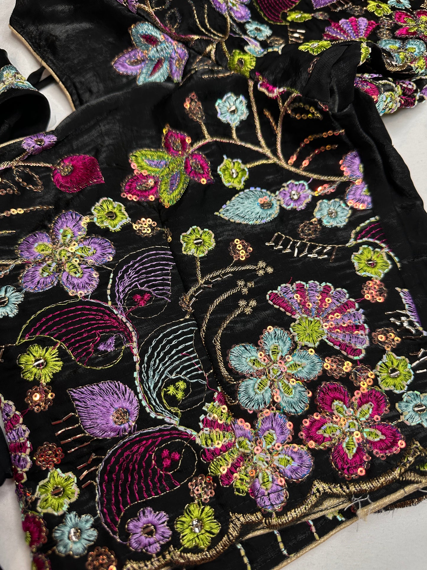 Black Shimmer Georgette Blouse