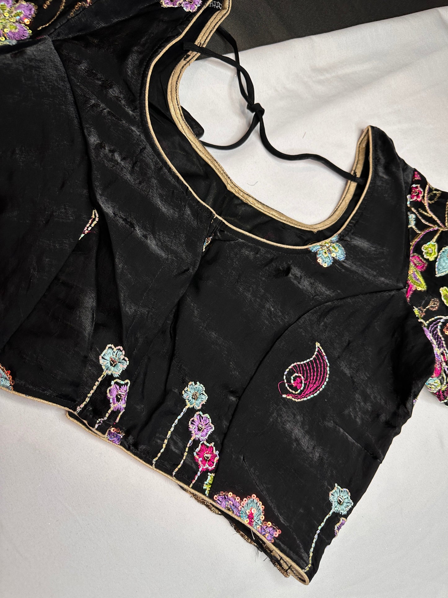 Black Shimmer Georgette Blouse