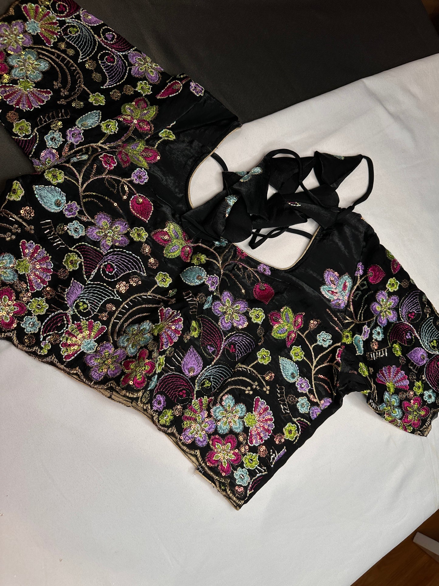 Black Shimmer Georgette Blouse