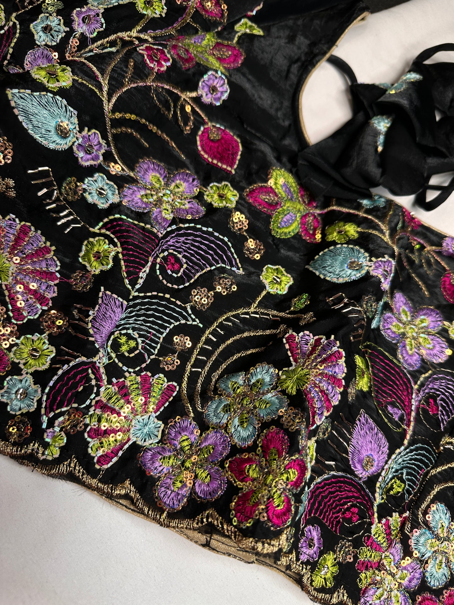 Black Shimmer Georgette Blouse