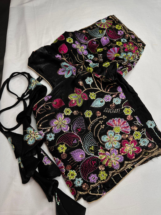 Black Shimmer Georgette Blouse