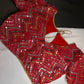 Red Foil Work Blouse