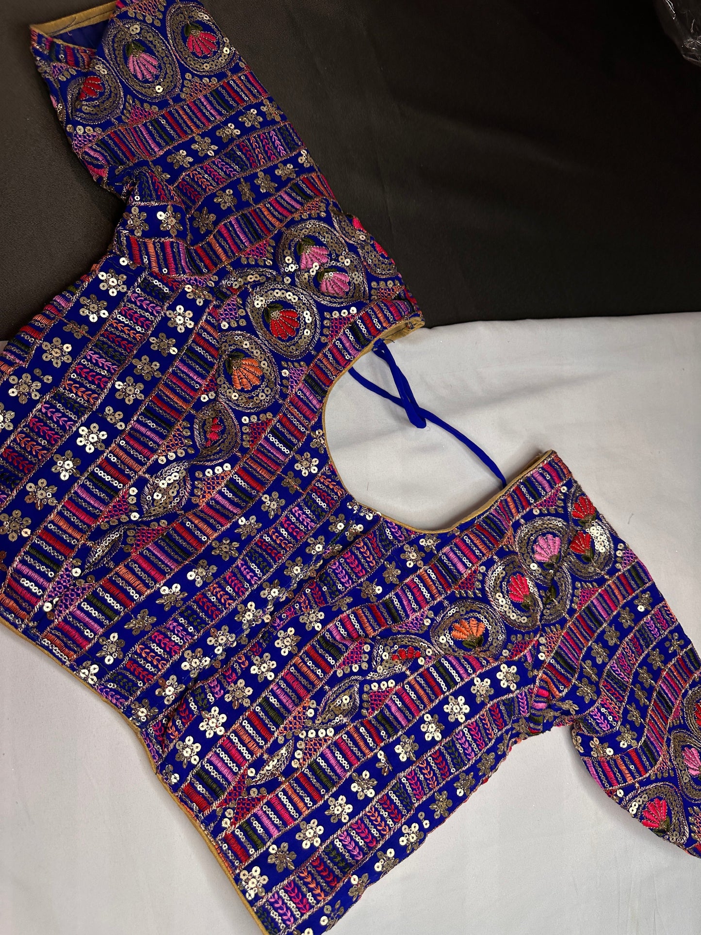 Blue Sequence Thread Work Blouse