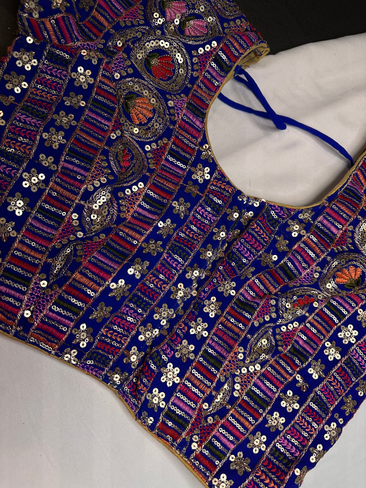 Blue Sequence Thread Work Blouse