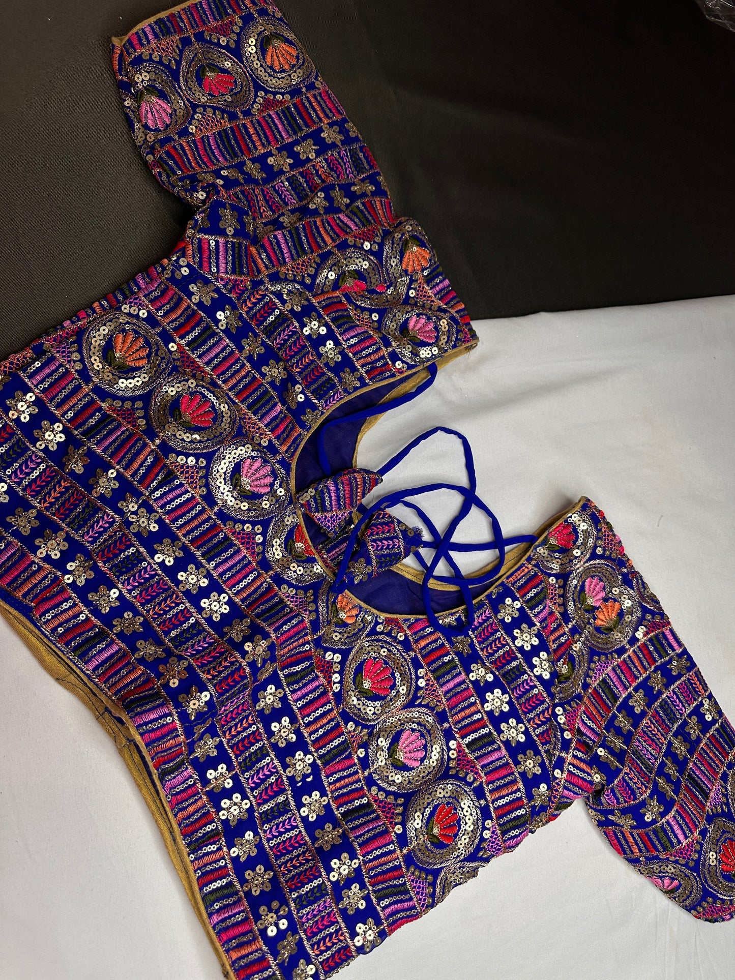 Blue Sequence Thread Work Blouse