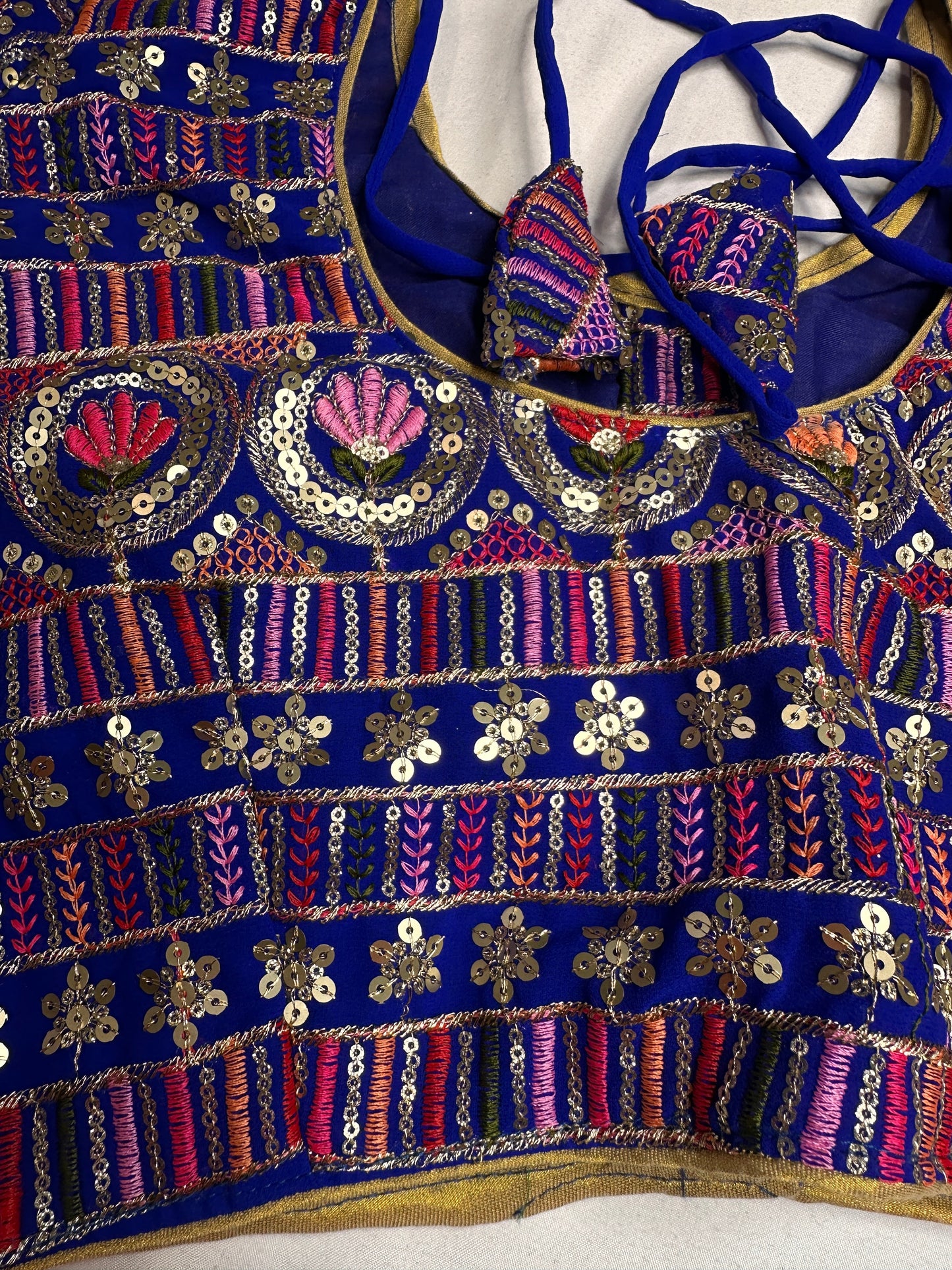 Blue Sequence Thread Work Blouse