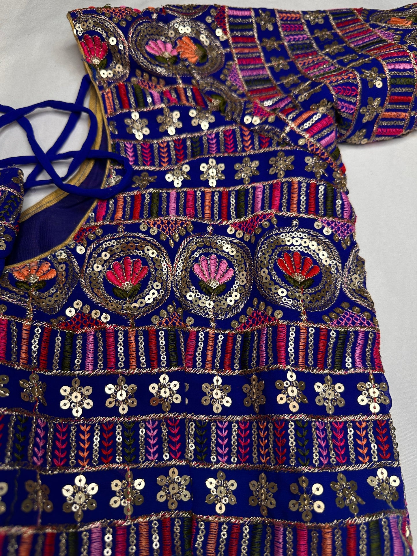 Blue Sequence Thread Work Blouse