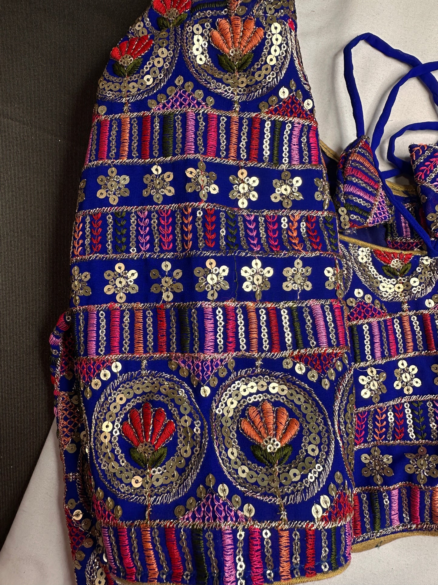 Blue Sequence Thread Work Blouse