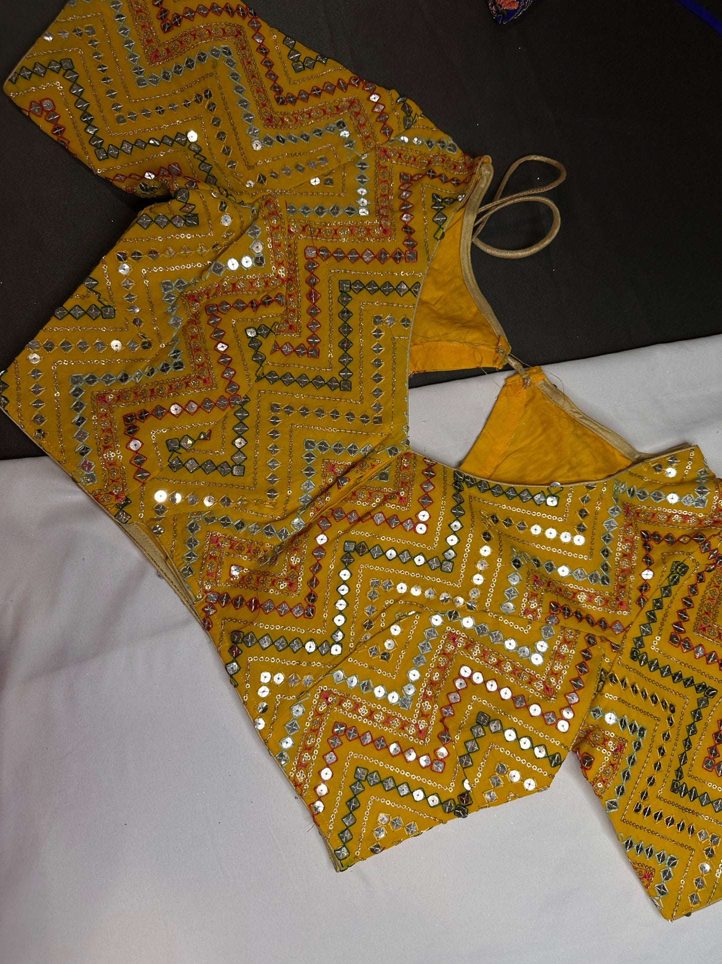 Yellow Foil Work Blouse