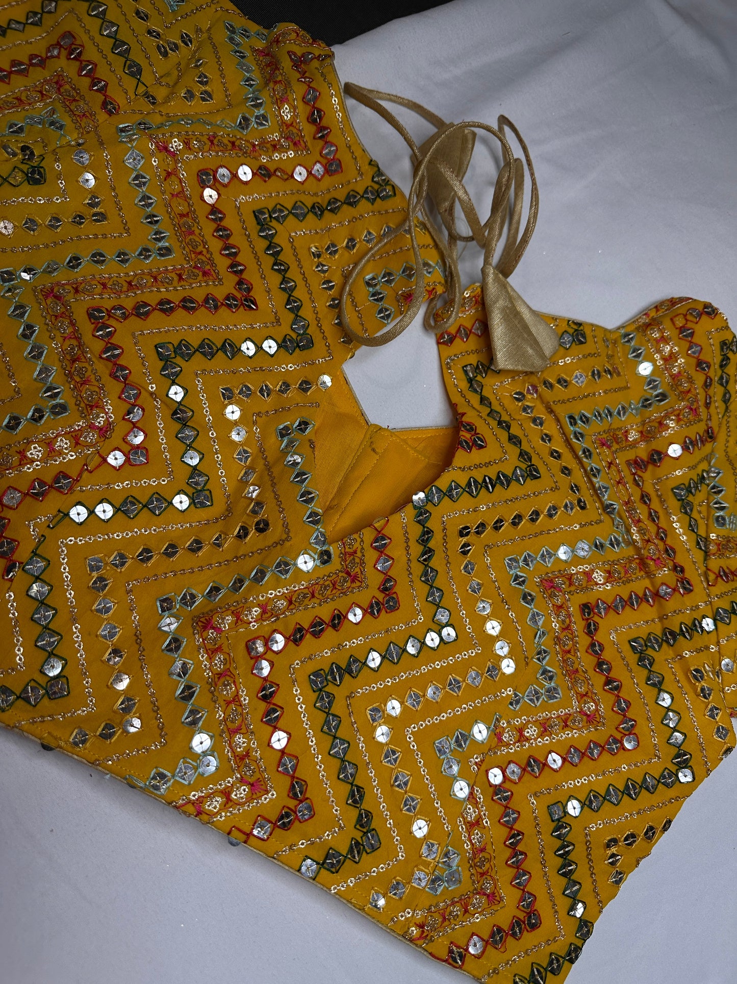 Yellow Foil Work Blouse