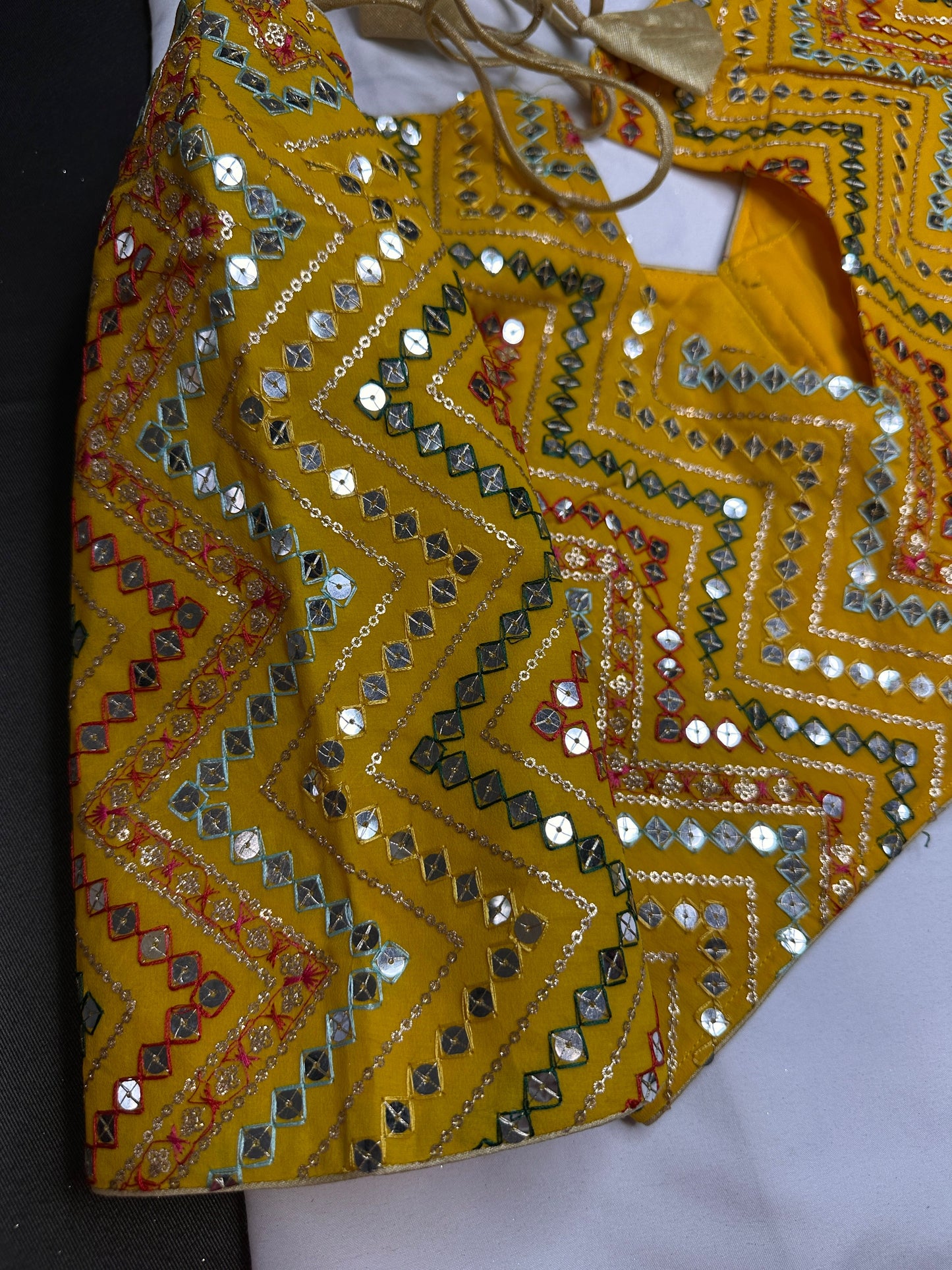 Yellow Foil Work Blouse