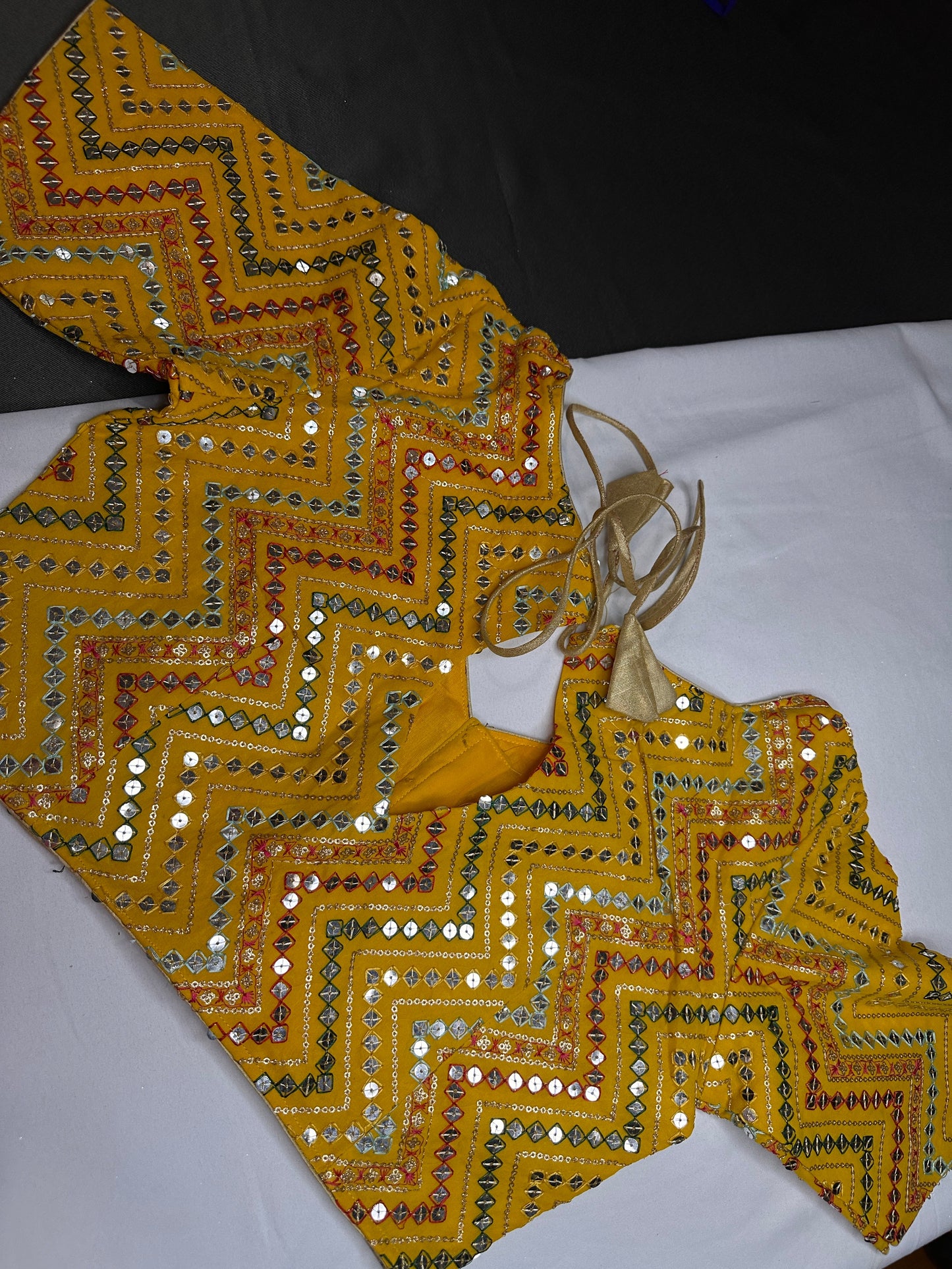 Yellow Foil Work Blouse