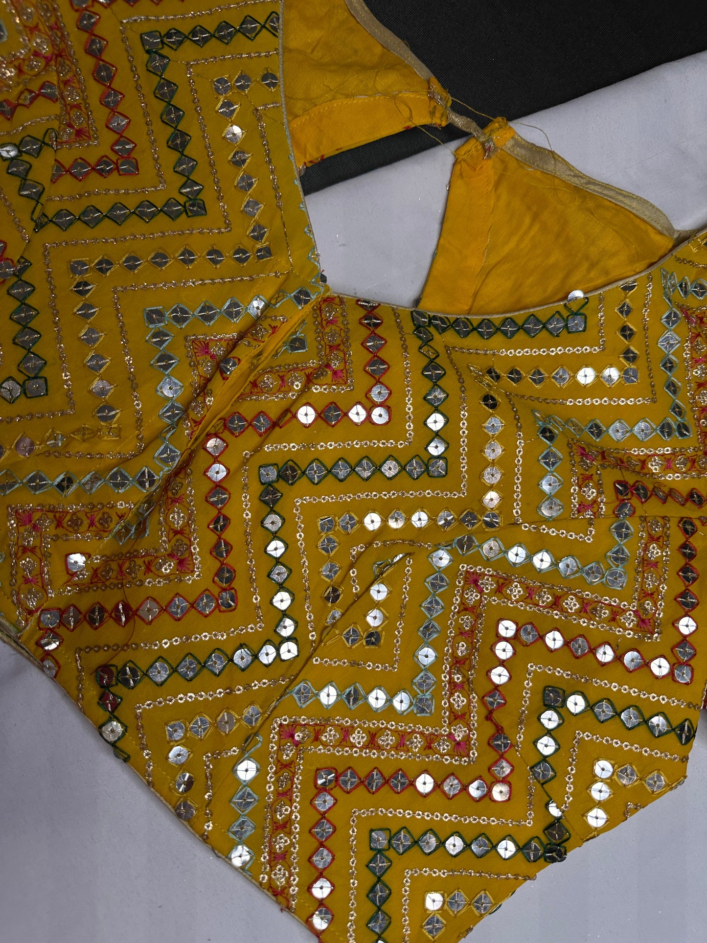 Yellow Foil Work Blouse