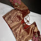 Copper Tissue Embroidery Work Blouse