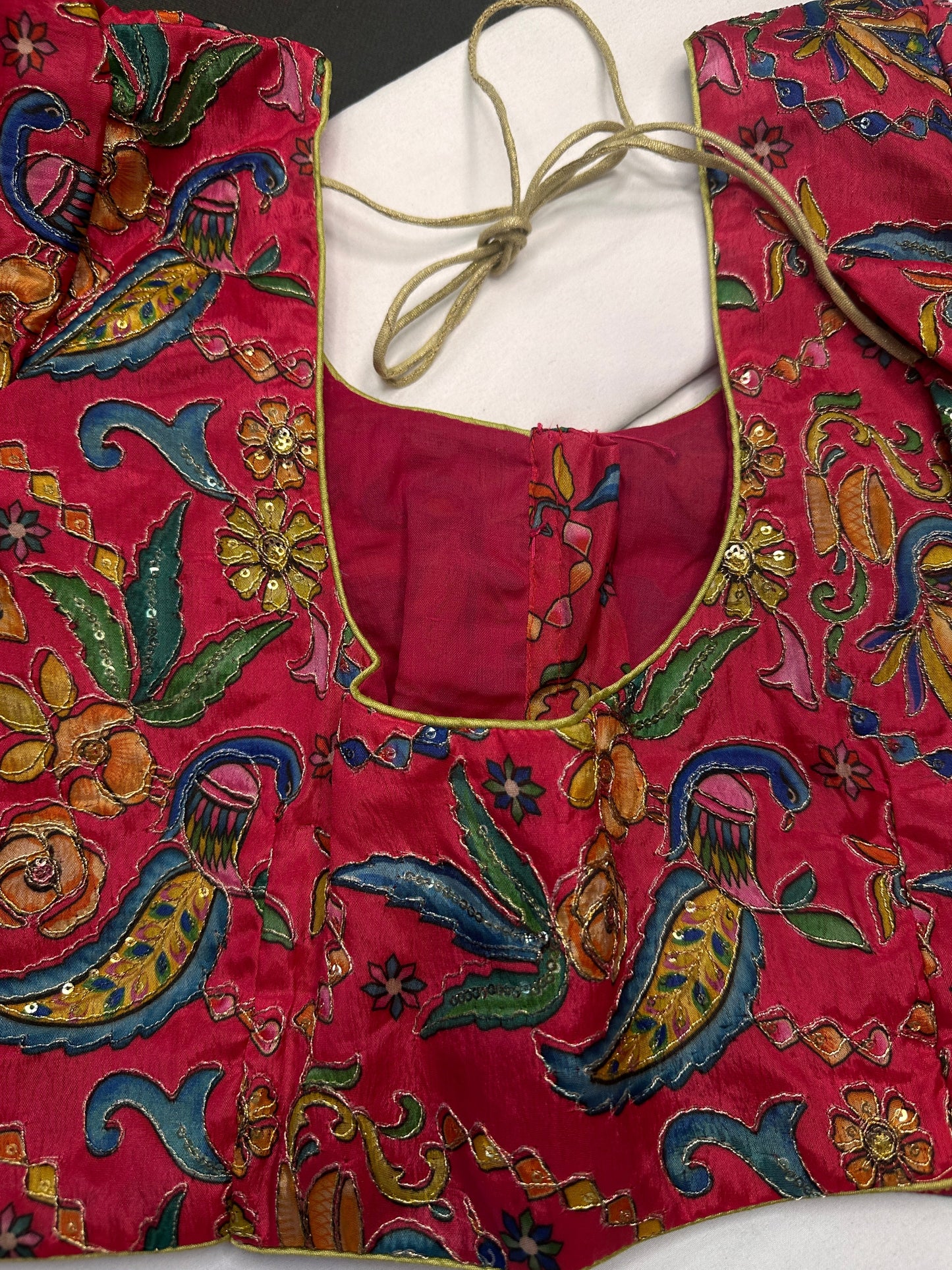 Pink Tissue  Kalamkari Sequence Blouse