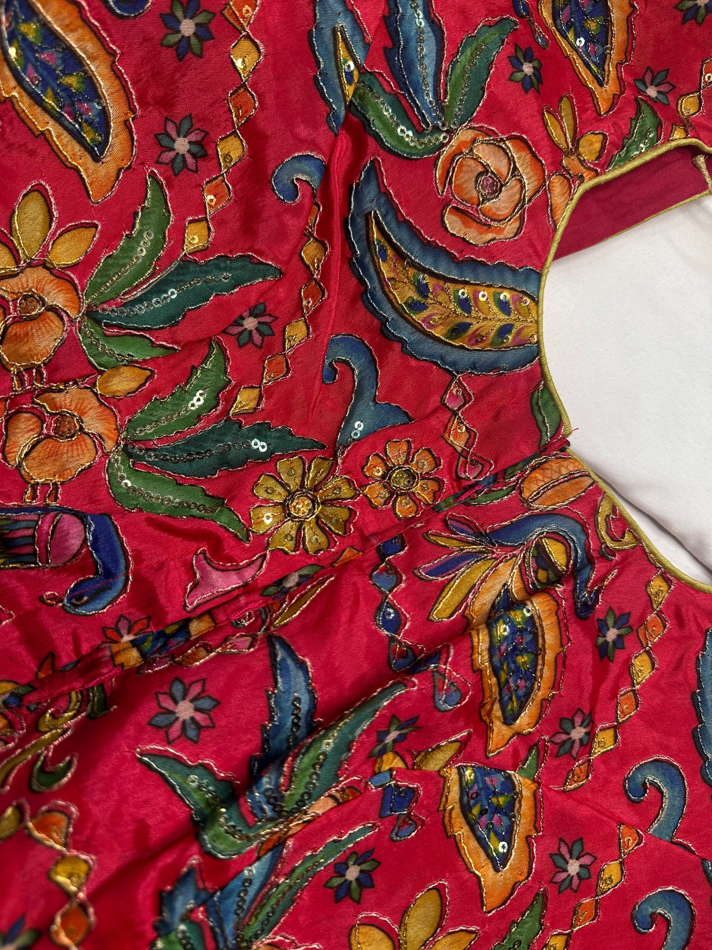 Pink Tissue  Kalamkari Sequence Blouse
