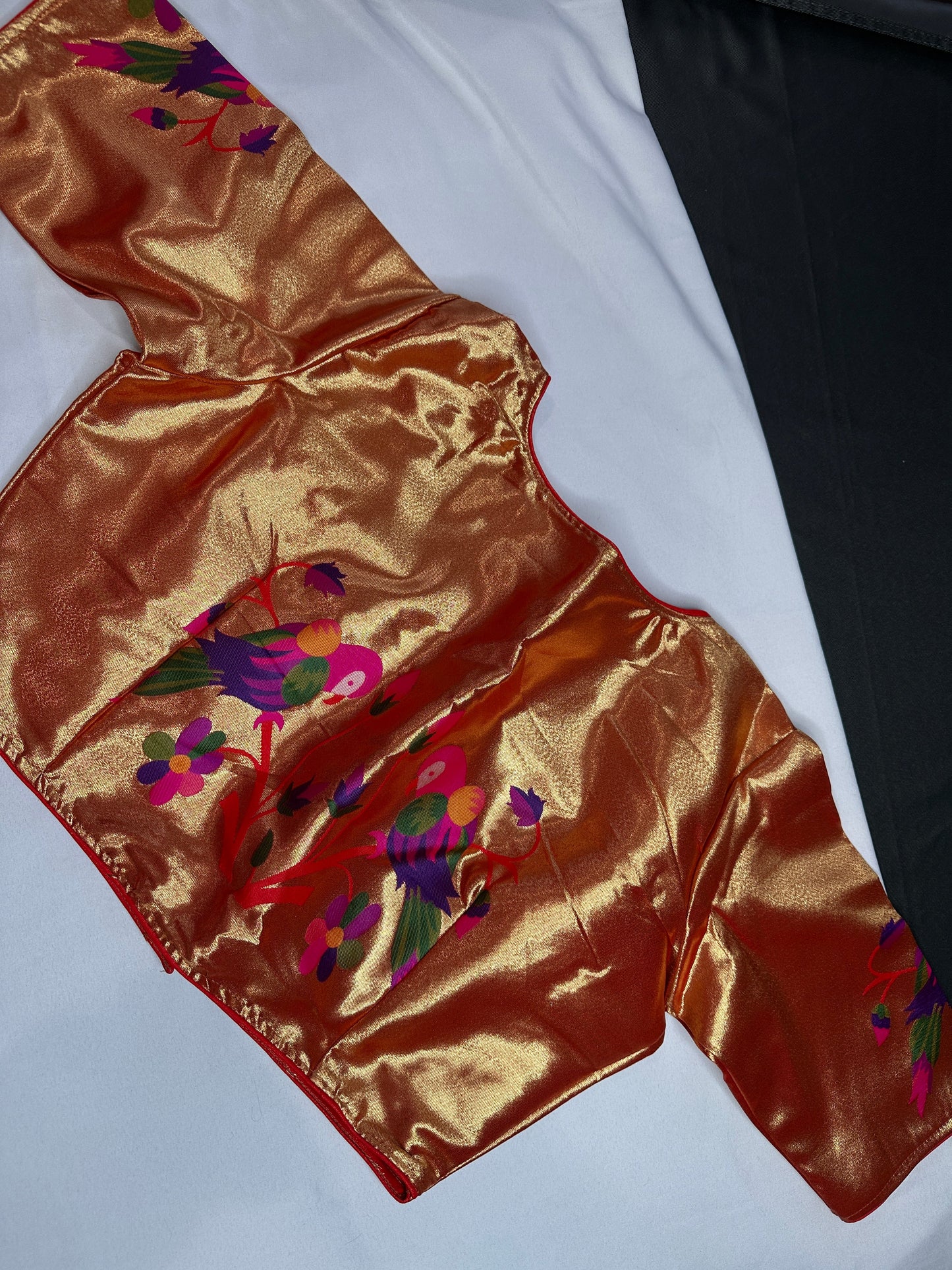 Gold Orange Pure Painthani Blouse