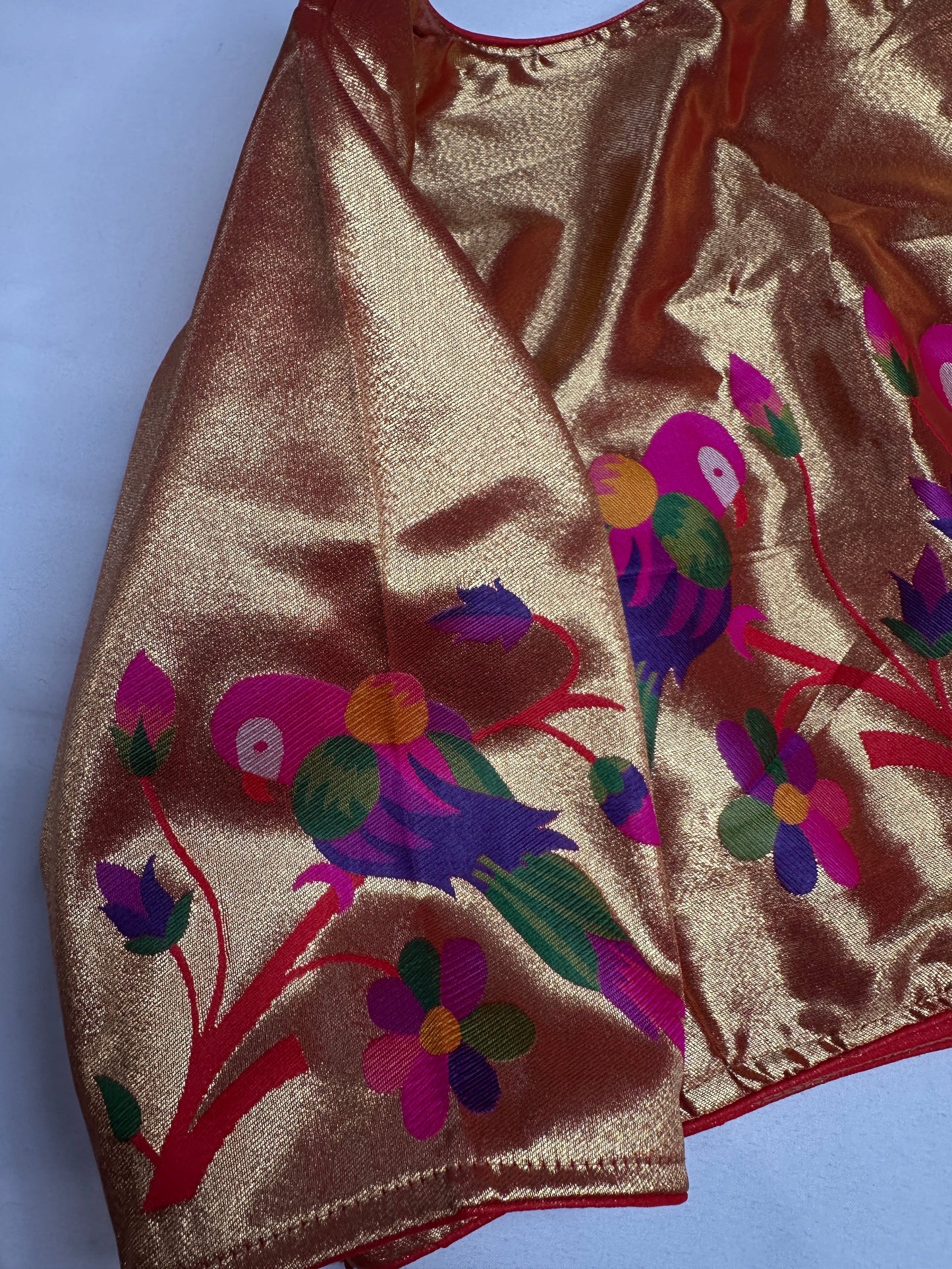 Gold Orange Pure Painthani Blouse