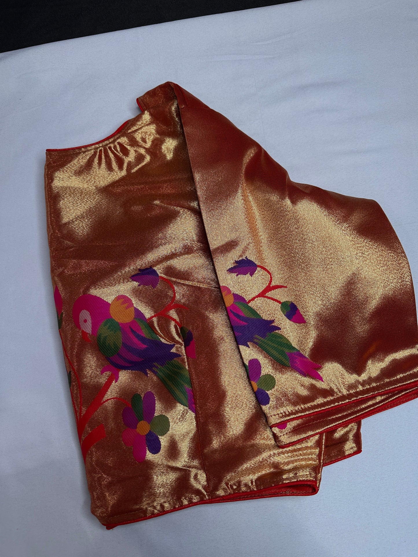 Gold Orange Pure Painthani Blouse