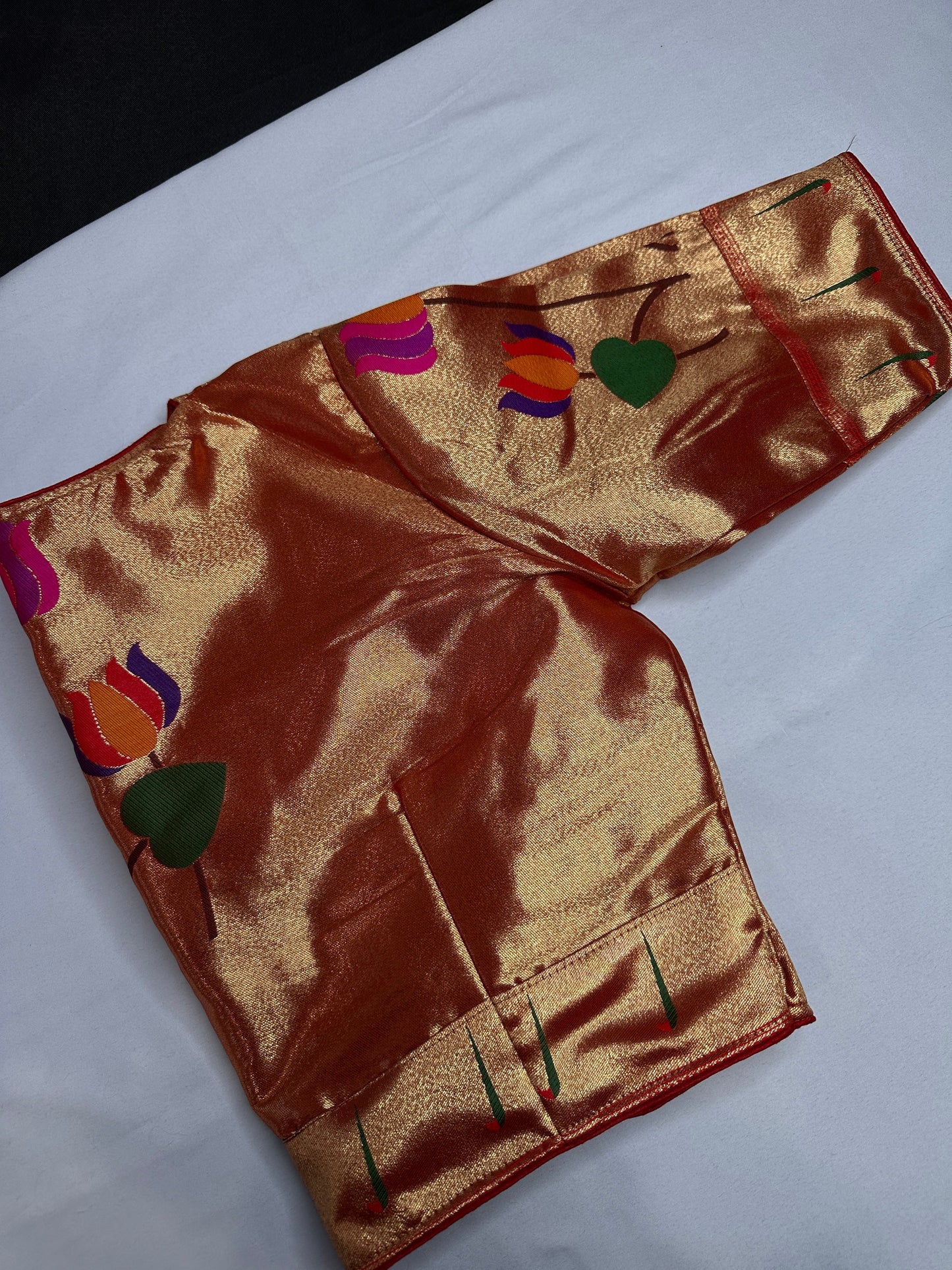 Gold Orange Pure Painthani Blouse