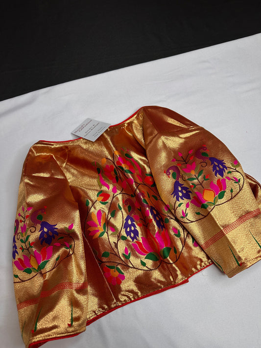 Gold Orange Pure Painthani Blouse