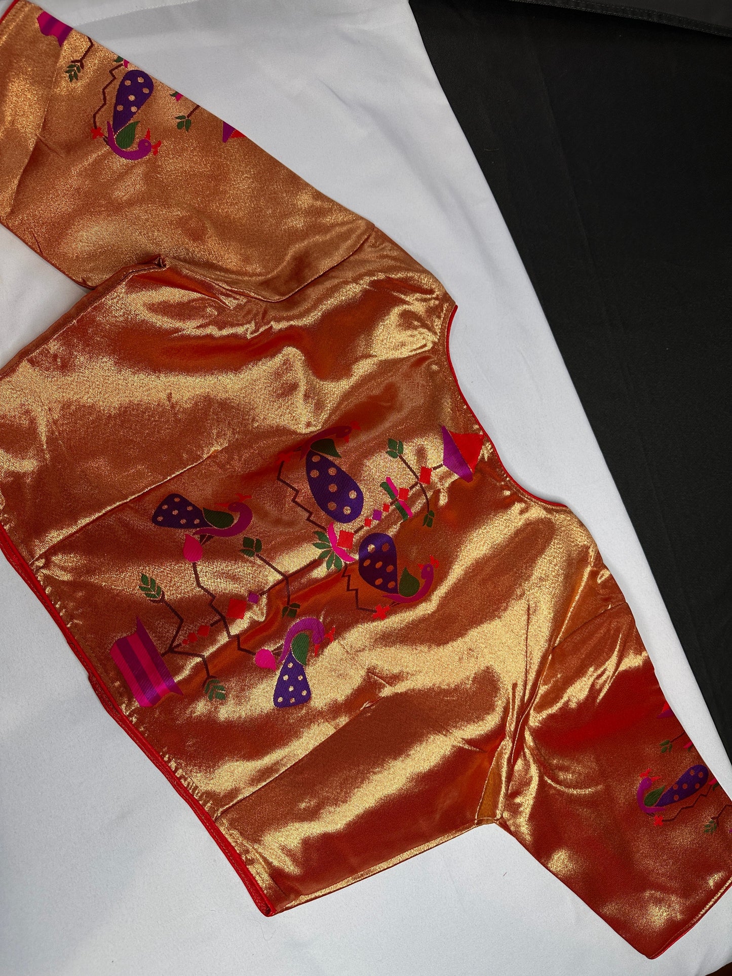 Gold Orange Pure Painthani Blouse