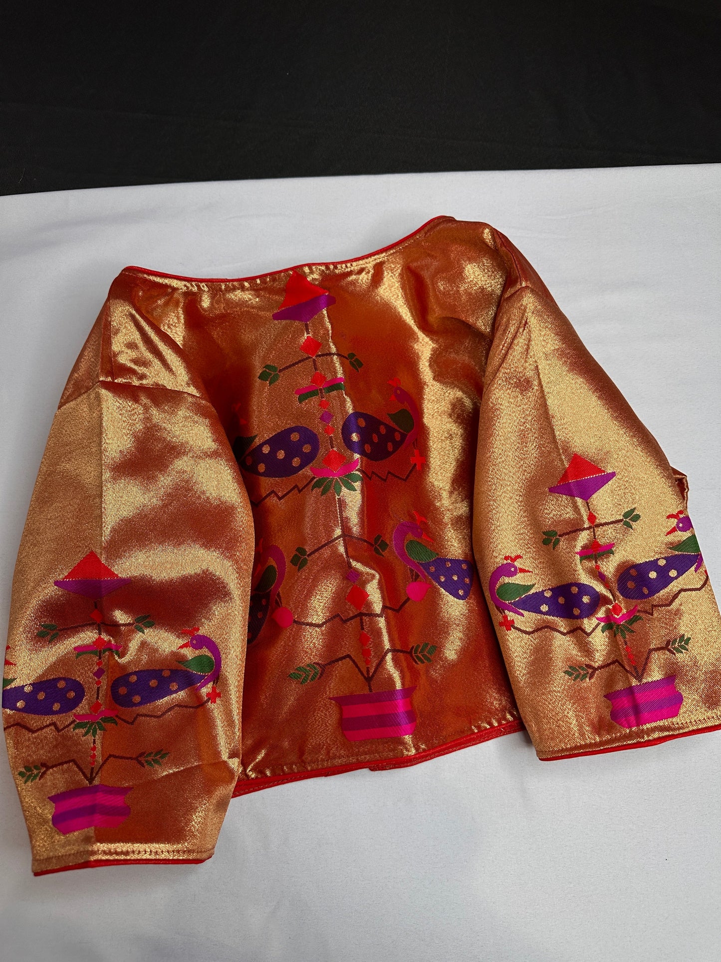 Gold Orange Pure Painthani Blouse