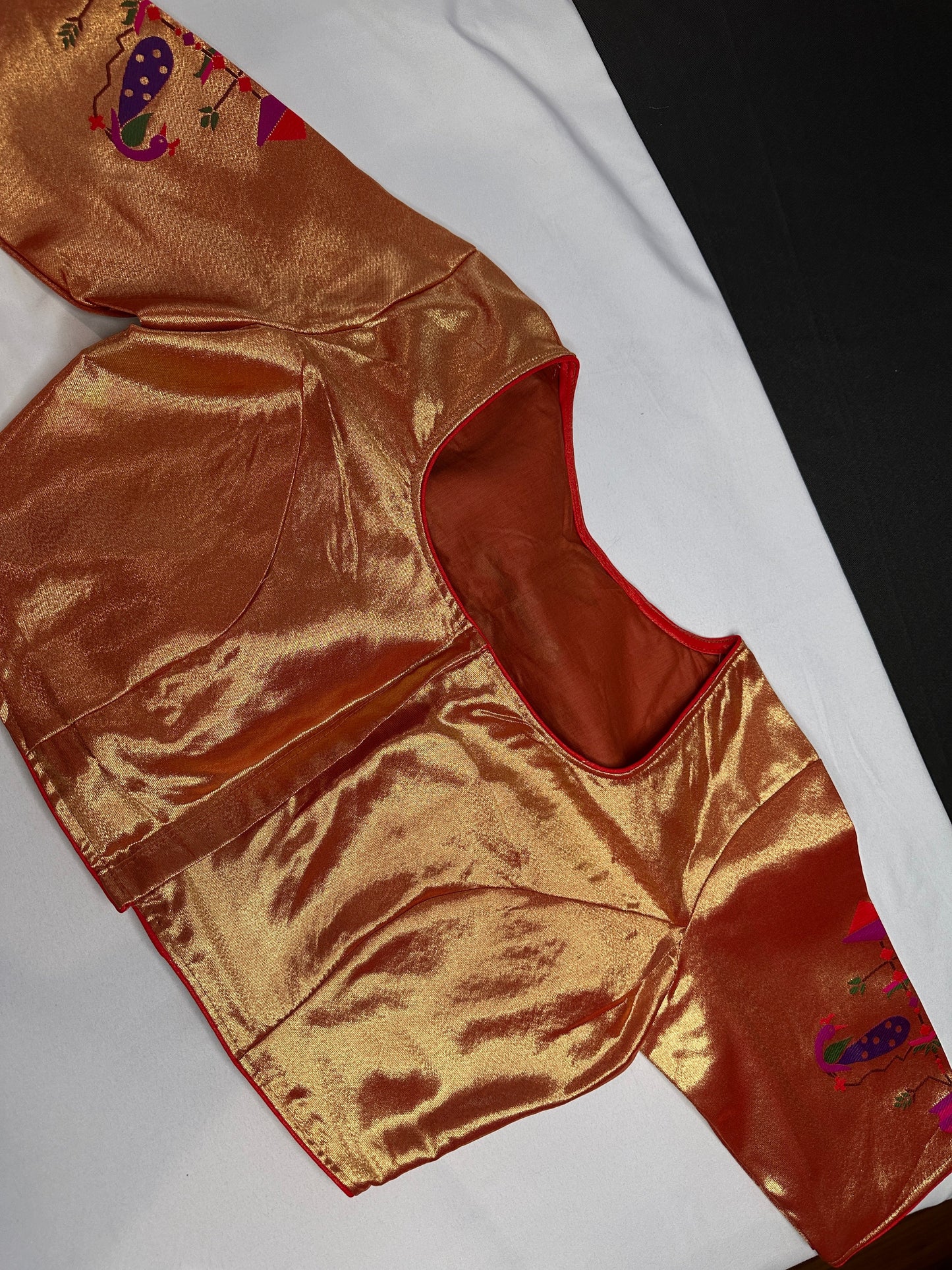 Gold Orange Pure Painthani Blouse