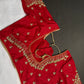 Red Kardana Silk Maggam Aari Blouse
