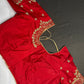 Red Kardana Silk Maggam Aari Blouse