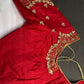 Red Kardana Silk Maggam Aari Blouse