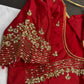 Red Kardana Silk Maggam Aari Blouse