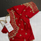Red Kardana Silk Maggam Aari Blouse
