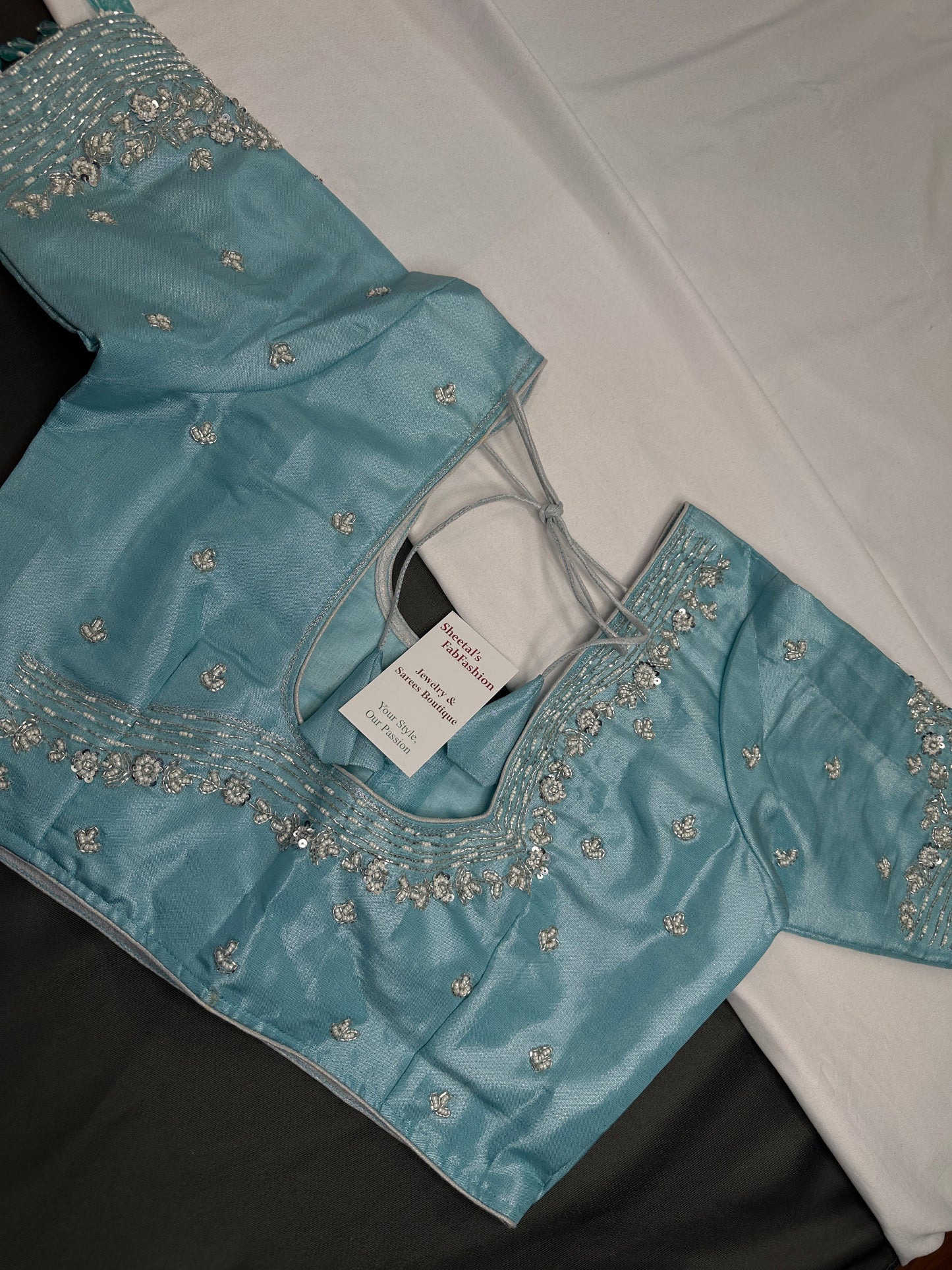 Blue Kardana Silk Maggam Aari Blouse