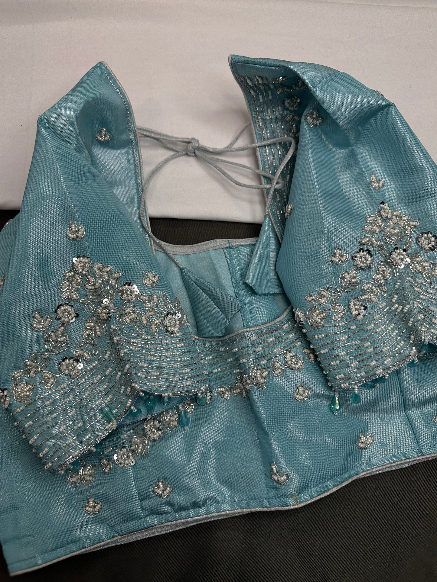 Blue Kardana Silk Maggam Aari Blouse