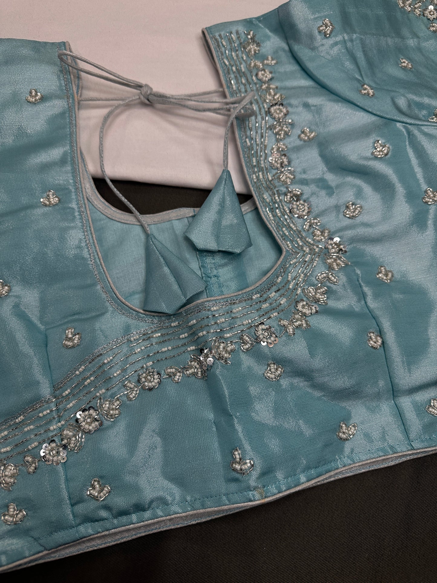 Blue Kardana Silk Maggam Aari Blouse