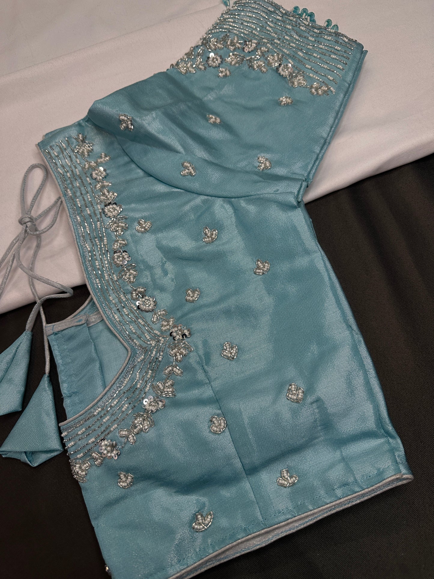 Blue Kardana Silk Maggam Aari Blouse