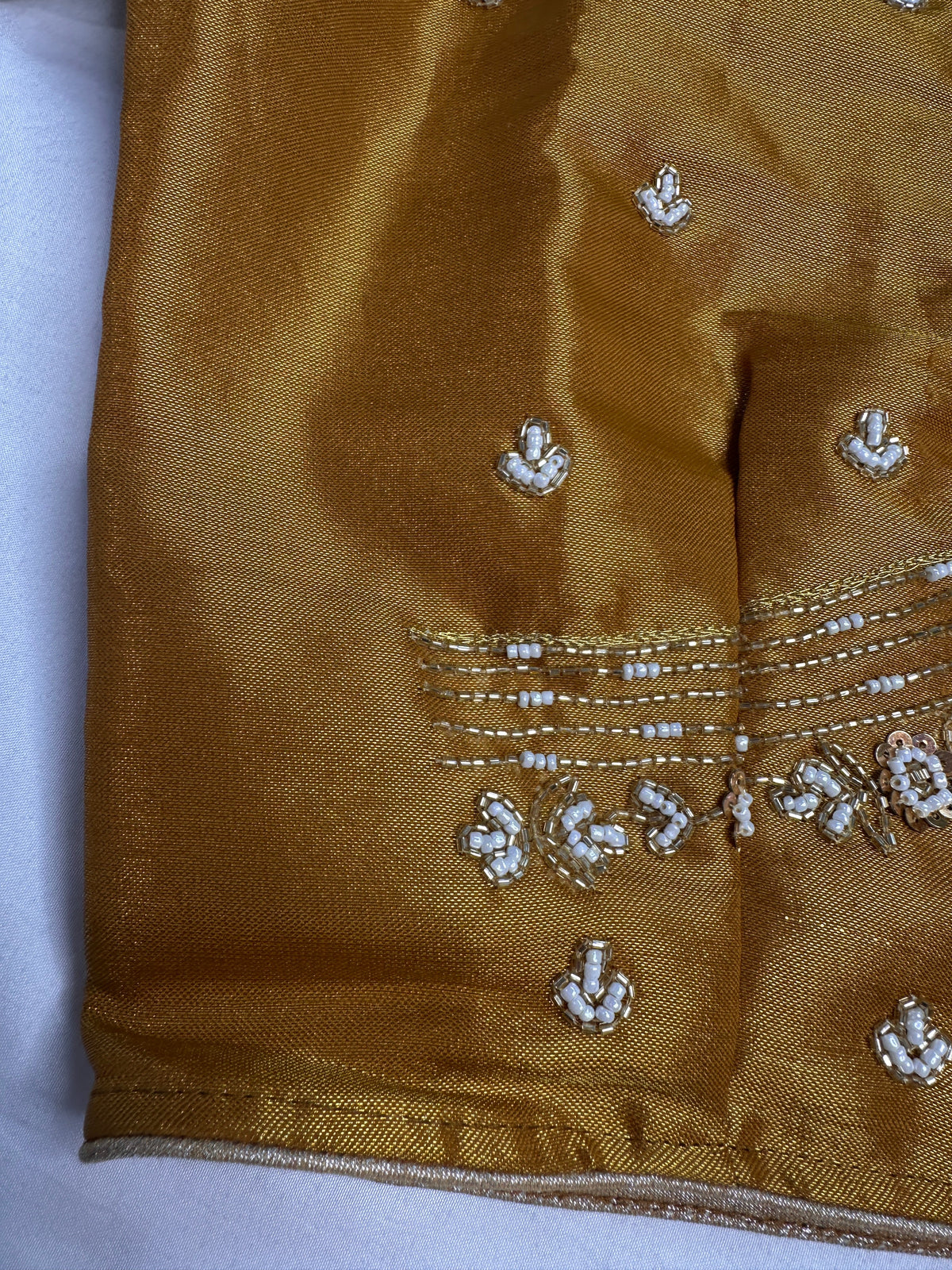 Gold Kardana Silk Maggam Aari Blouse