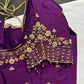 Purple Kardana Silk Maggam Aari Blouse