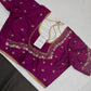 Magenta Kardana Silk Maggam Aari Blouse