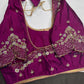 Magenta Kardana Silk Maggam Aari Blouse