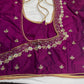 Magenta Kardana Silk Maggam Aari Blouse