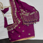 Magenta Kardana Silk Maggam Aari Blouse