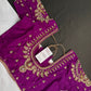 Purple Pearl Silk Maggam Aari Blouse