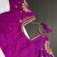 Purple Pearl Silk Maggam Aari Blouse