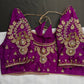 Purple Pearl Silk Maggam Aari Blouse