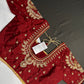 Marron Red Pearl Silk Maggam Aari Blouse